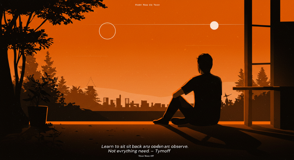 learn to sit back and observe. not everything need - tymoff